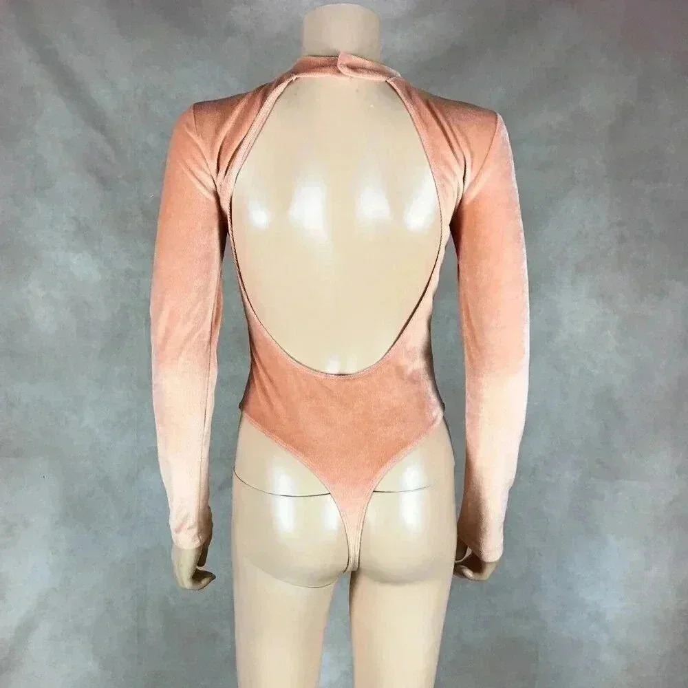 Urban Outfitters Velvet Long Sleeve Bodysuit SMALL - Picture 7 of 13